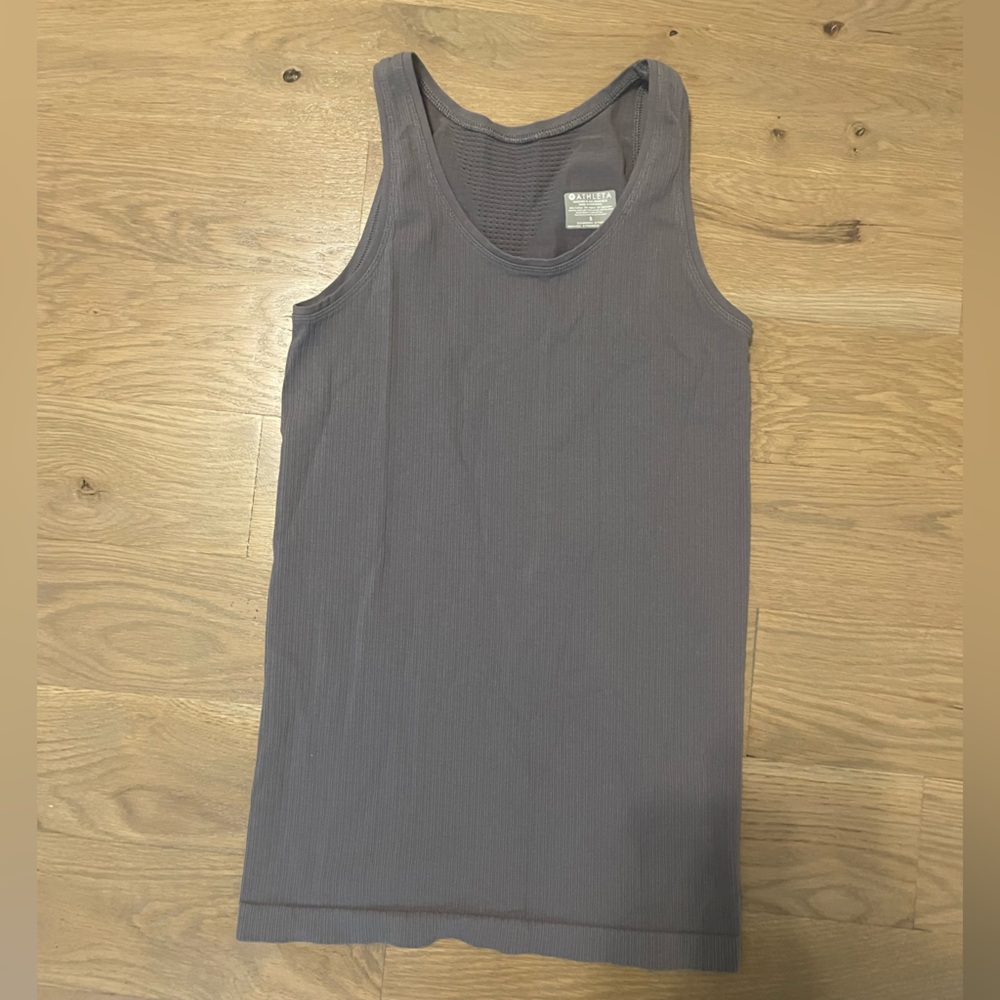 Athleta Gray Vented Athletic Tank Top - Small
